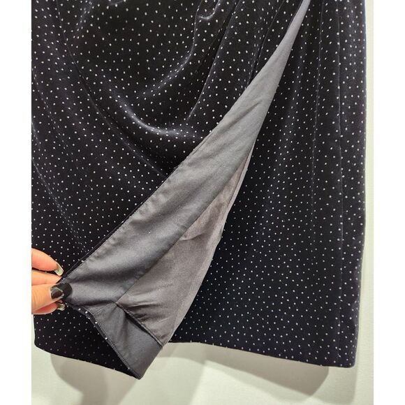 New! Theory Pleated Wrap Skirt in Dot Black Velvet, 4 - Picture 7 of 12